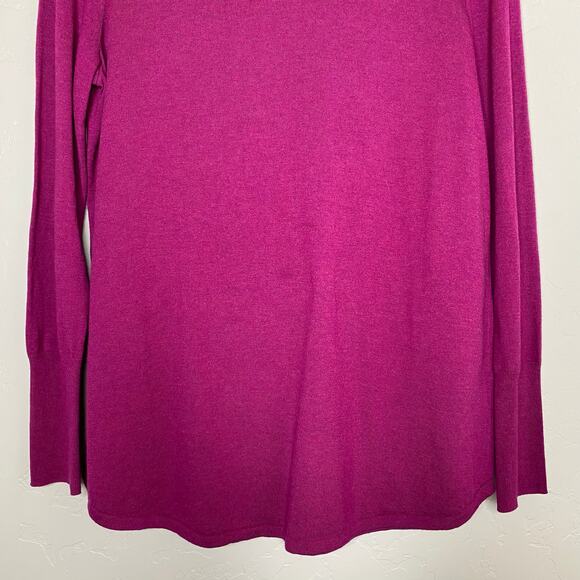NIC + ZOE Magenta Purple Cotton Blend Turtleneck Sweater Size Medium - Picture 3 of 9